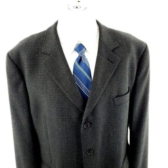 Joseph & Feiss Tweed Wool 3 Button Sport Coat 46R Green Blue Check International - Picture 1 of 10